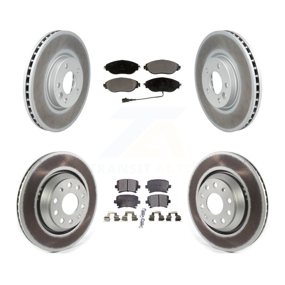 Front Rear Coated Disc Brake Rotors And Ceramic Pads Kit For Volkswagen CC AWD KGT-102155