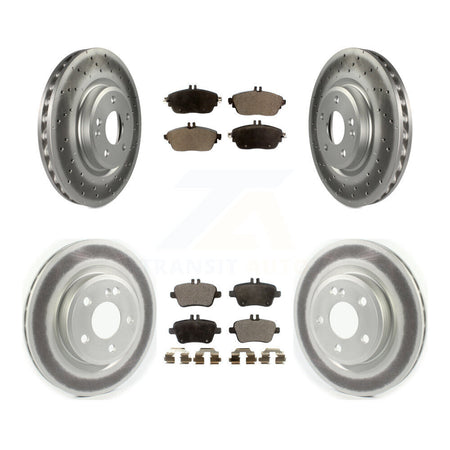 Front Rear Coated Brake Rotor Ceramic Pad Kit For Mercedes-Benz CLA250 With Sport Package KGT-102160