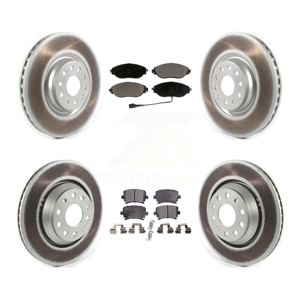 Front Rear Coated Disc Brake Rotors And Ceramic Pads Kit For Volkswagen GTI KGT-102161
