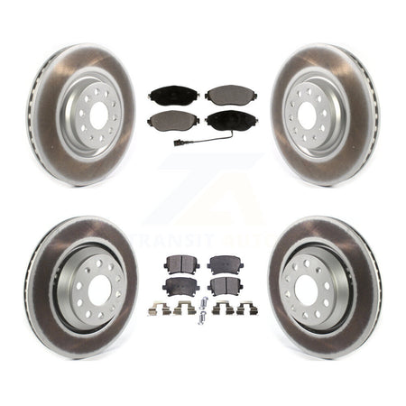 Front Rear Coated Disc Brake Rotors And Ceramic Pads Kit For Volkswagen GTI KGT-102161