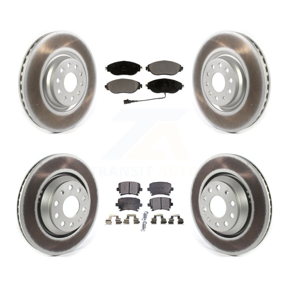 Front Rear Coated Disc Brake Rotors And Ceramic Pads Kit For Volkswagen GTI KGT-102161