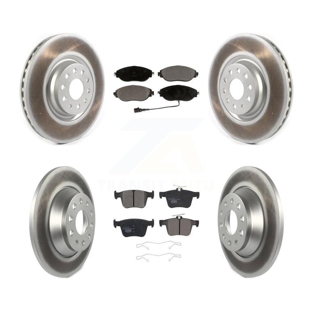 Front Rear Coated Disc Brake Rotors And Ceramic Pads Kit For Volkswagen Tiguan Jetta KGT-102163