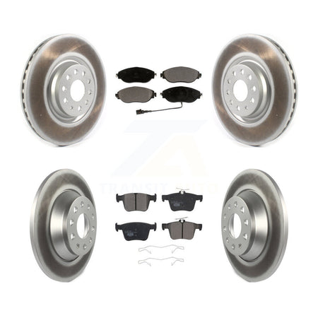 Front Rear Coated Disc Brake Rotors And Ceramic Pads Kit For Volkswagen Tiguan Jetta KGT-102163