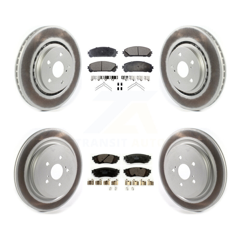 Front Rear Coated Disc Brake Rotors Ceramic Pad Kit For Lexus RX350 RX450h RX350L RX450hL KGT-102172