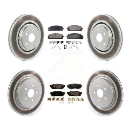 Front Rear Coated Disc Brake Rotors Ceramic Pad Kit For Lexus RX350 RX450h RX350L RX450hL KGT-102172