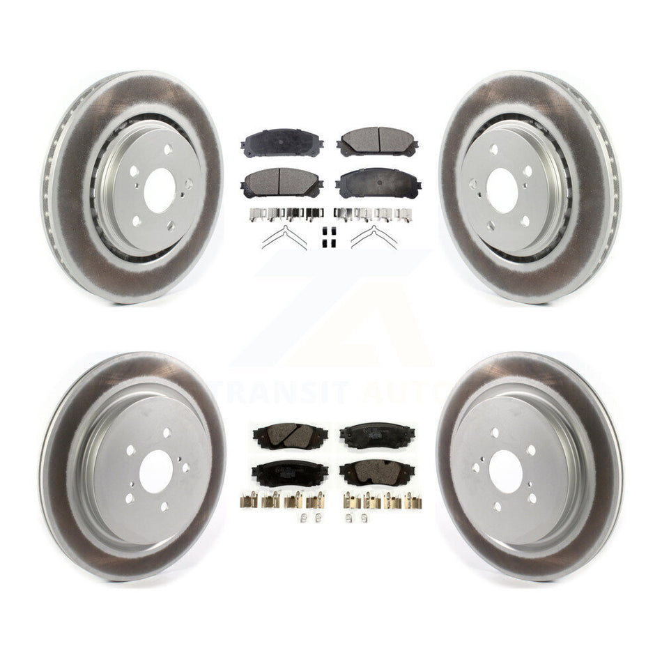 Front Rear Coated Disc Brake Rotors Ceramic Pad Kit For Lexus RX350 RX450h RX350L RX450hL KGT-102172