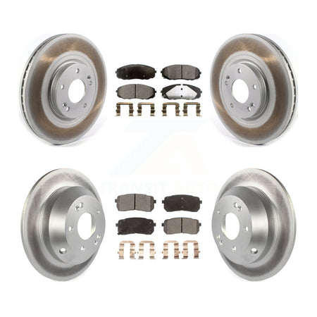 Front Rear Coated Disc Brake Rotors And Ceramic Pads Kit For 2015-2021 Kia Sedona KGT-102176