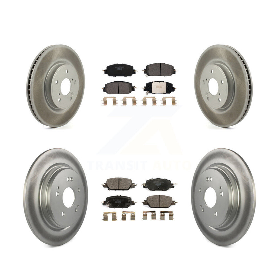 Front Rear Coated Disc Brake Rotors And Ceramic Pads Kit For Honda CR-V KGT-102179