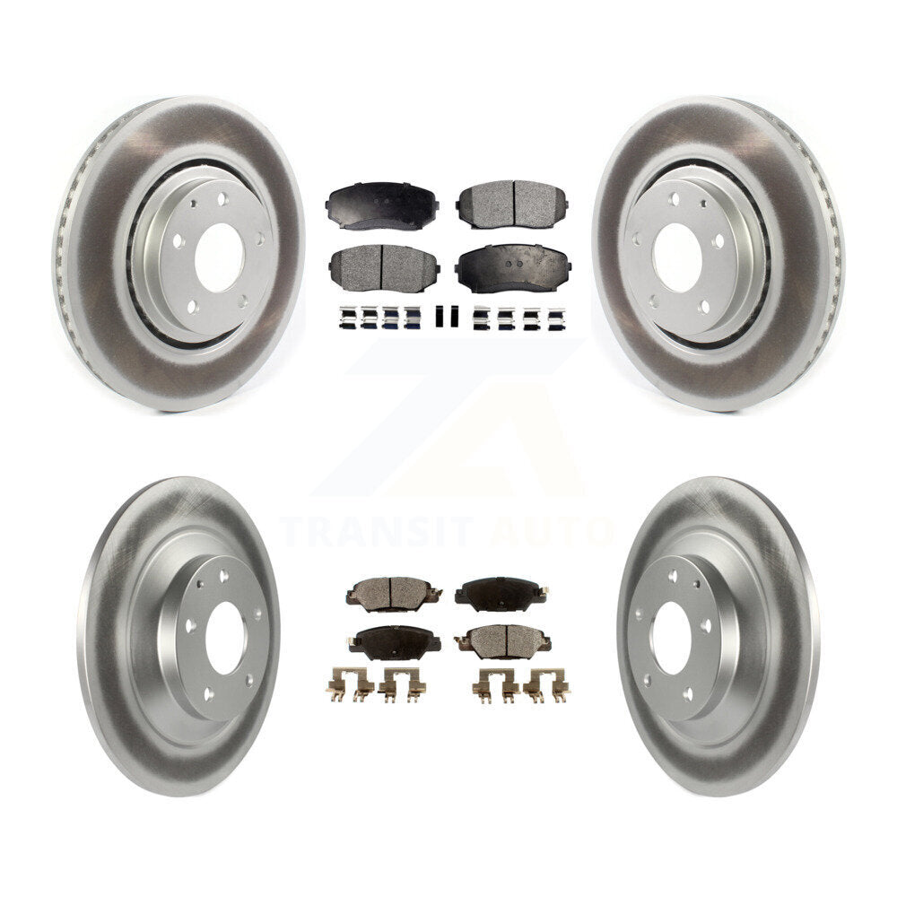 Front Rear Coated Disc Brake Rotors Ceramic Pad Kit For 2019-2024 Mazda CX-5 Turbocharged KGT-102180