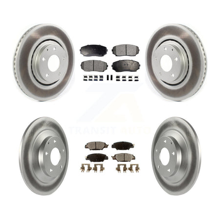 Front Rear Coated Disc Brake Rotors Ceramic Pad Kit For 2019-2024 Mazda CX-5 Turbocharged KGT-102180