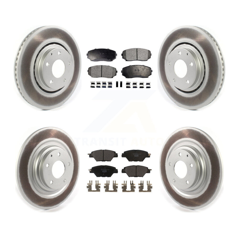 Front Rear Coated Disc Brake Rotors And Ceramic Pads Kit For 2016-2023 Mazda CX-9 KGT-102181