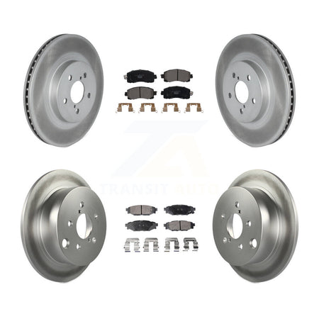 Front Rear Coated Disc Brake Rotors And Ceramic Pads Kit For Subaru Crosstrek Impreza KGT-102182