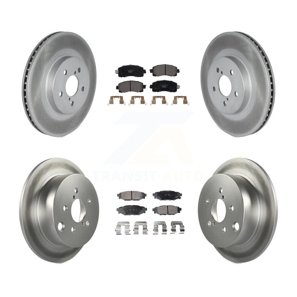 Front Rear Coated Disc Brake Rotors And Ceramic Pads Kit For Subaru Crosstrek Impreza KGT-102182