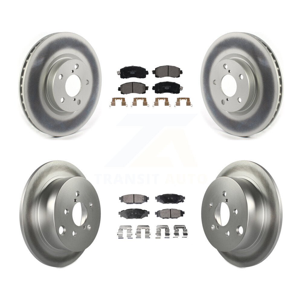 Front Rear Coated Disc Brake Rotors And Ceramic Pads Kit For Subaru Impreza KGT-102184