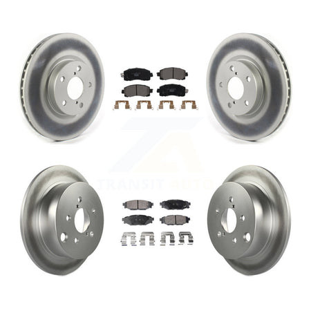 Front Rear Coated Disc Brake Rotors And Ceramic Pads Kit For Subaru Impreza KGT-102184