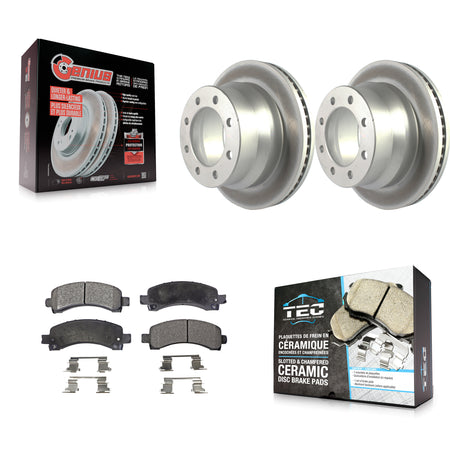 Rear Coated Disc Brake Rotors And Ceramic Pads Kit For Chevrolet Express 4500 KGT-102189