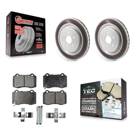 Rear Coated Disc Brake Rotors And Ceramic Pads Kit For Chevrolet Camaro Cadillac CTS KGT-102190