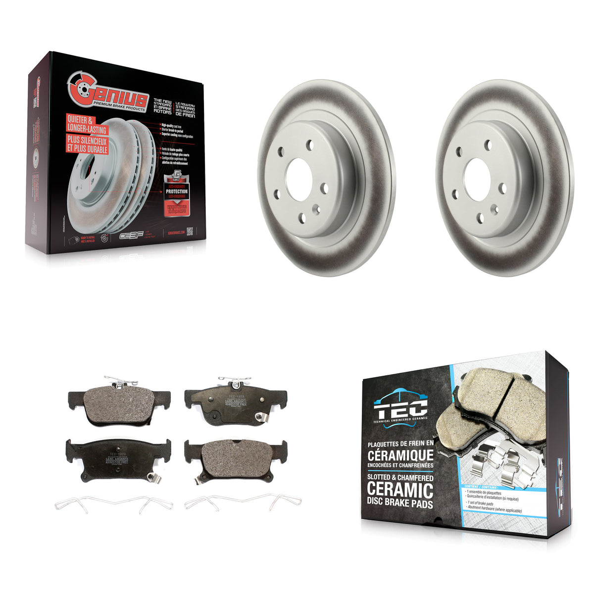 Rear Coated Brake Rotor Ceramic Pad Kit For Buick Envision With 315mm Diameter KGT-102196