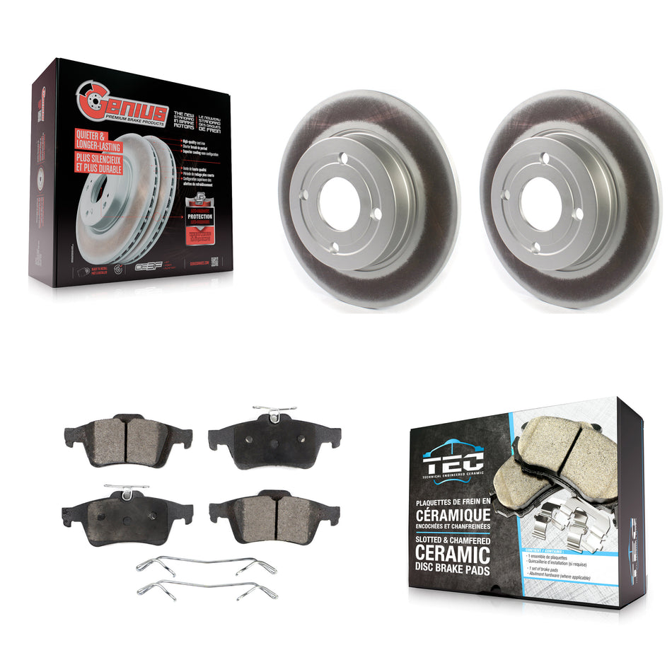 Rear Coated Disc Brake Rotors And Ceramic Pads Kit For 2018-2021 Ford EcoSport FWD KGT-102199