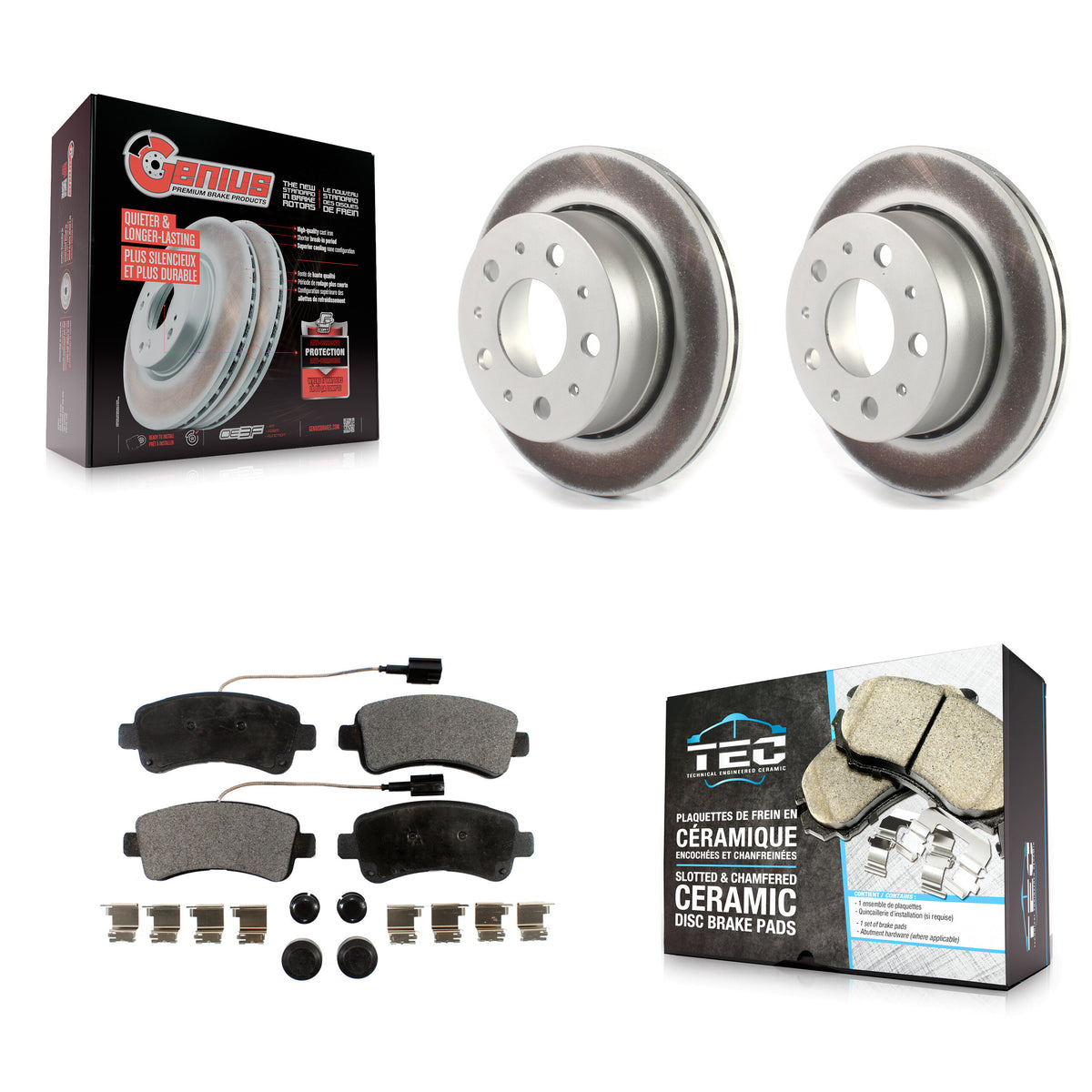Rear Coat Brake Rotors Ceramic Pad Kit For Ram ProMaster 2500 3500 1500 With Vented Rotor KGT-102204