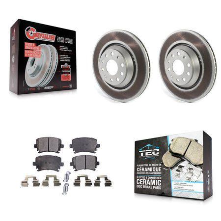 Rear Coated Disc Brake Rotors And Ceramic Pad Kit For Volkswagen GTI Passat CC Golf R R32 KGT-102205