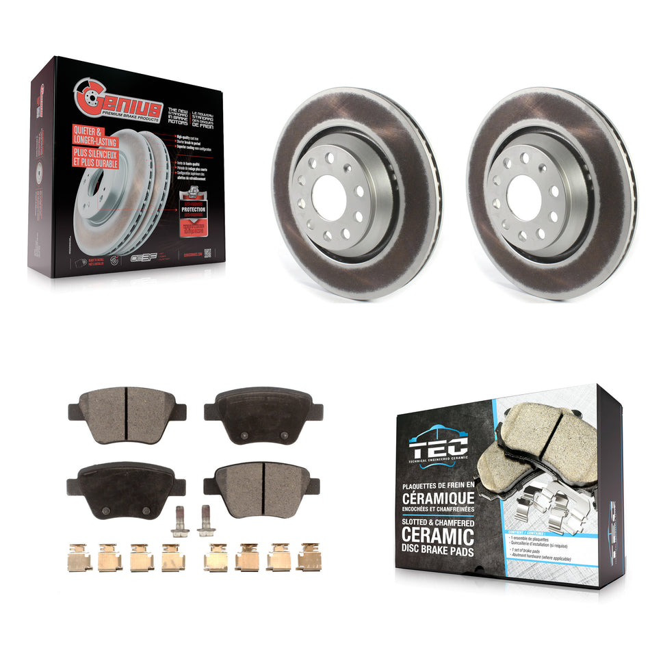 Rear Coated Disc Brake Rotors And Ceramic Pads Kit For Volkswagen GTI Audi A3 Quattro KGT-102206