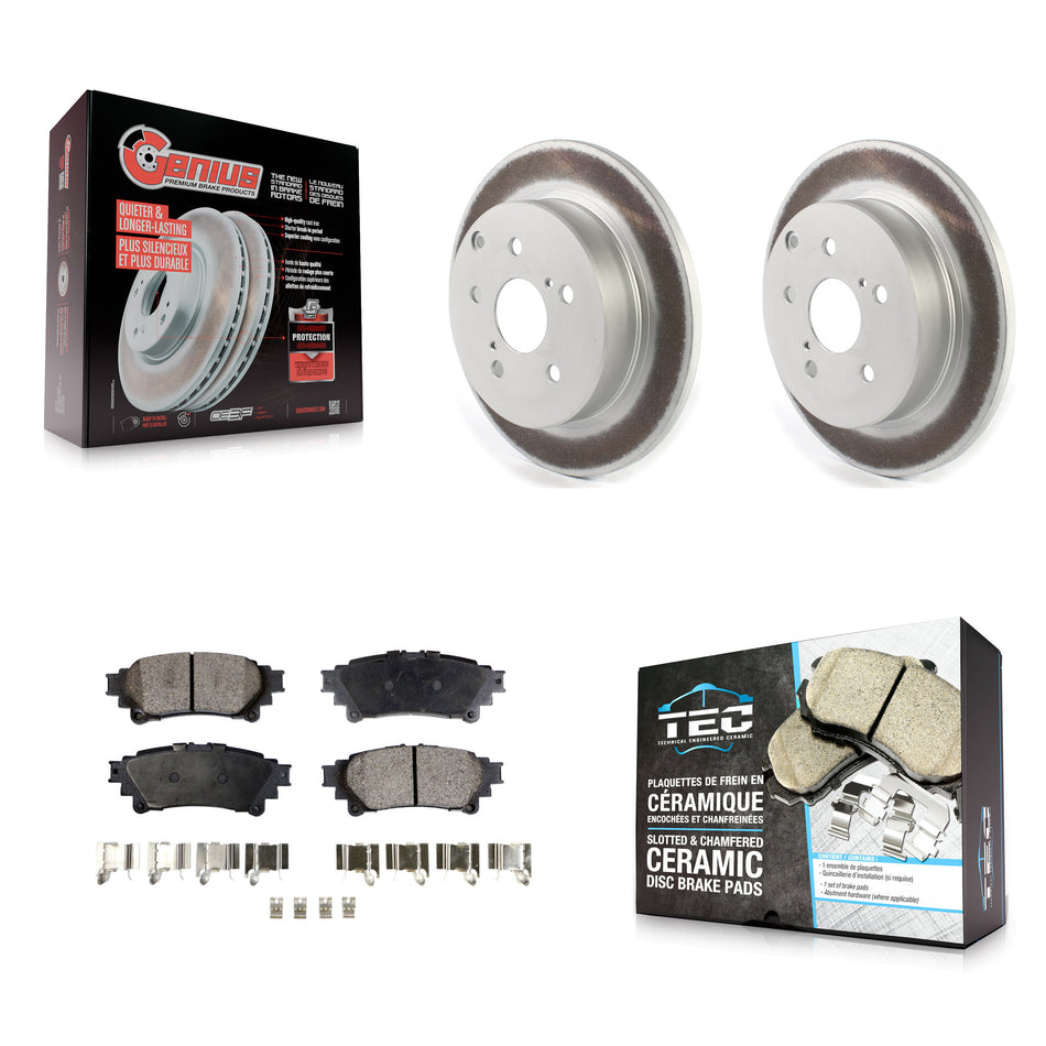 Rear Coated Disc Brake Rotors And Ceramic Pads Kit For Toyota Prius V Mirai KGT-102211