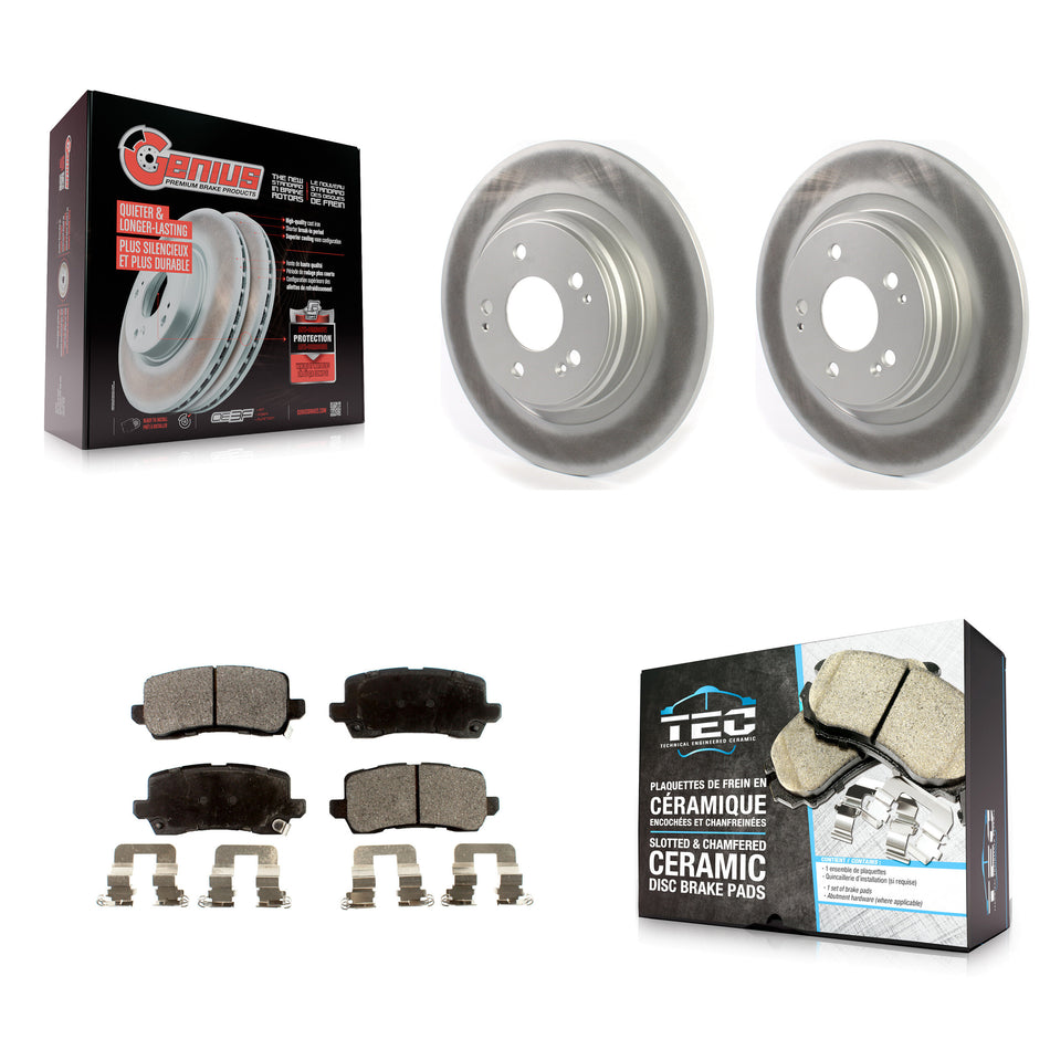 Rear Coated Disc Brake Rotors And Ceramic Pads Kit For 2017-2020 Acura MDX KGT-102214