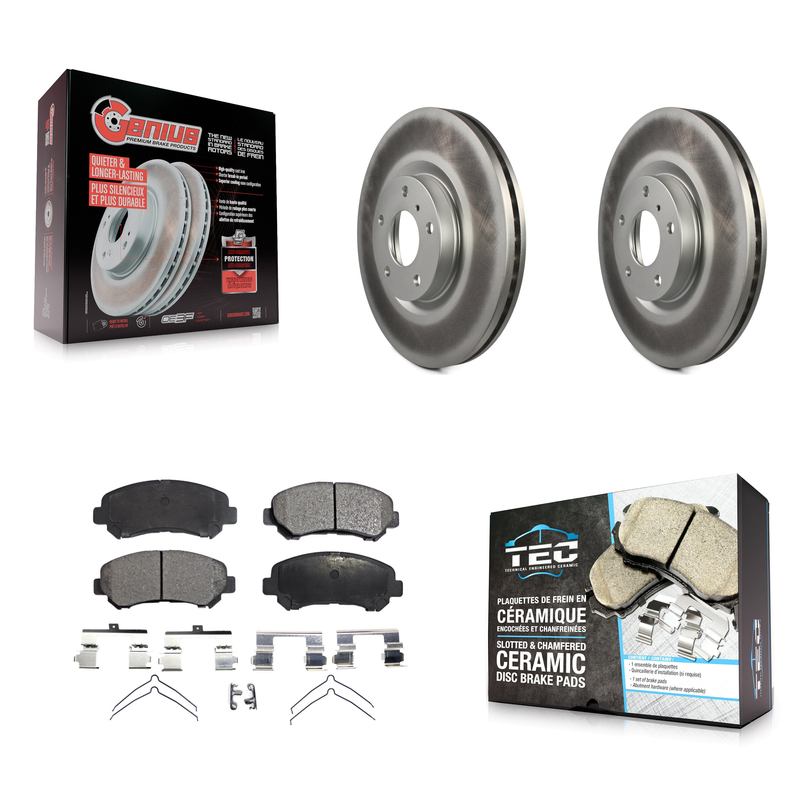 Front Coated Disc Brake Rotors And Ceramic Pads Kit For Nissan Maxima KGT-102248