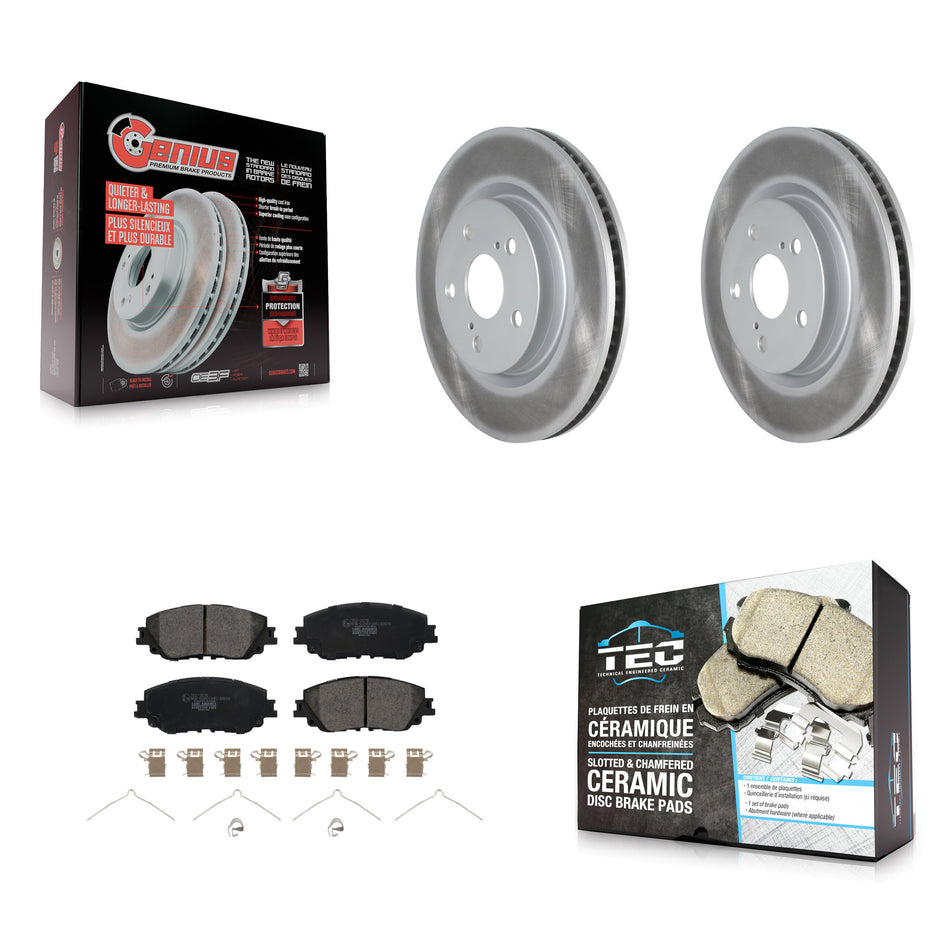Front Coated Brake Rotors Ceramic Pad Kit For Toyota RAV4 Camry Corolla Cross Lexus Venza KGT-102256