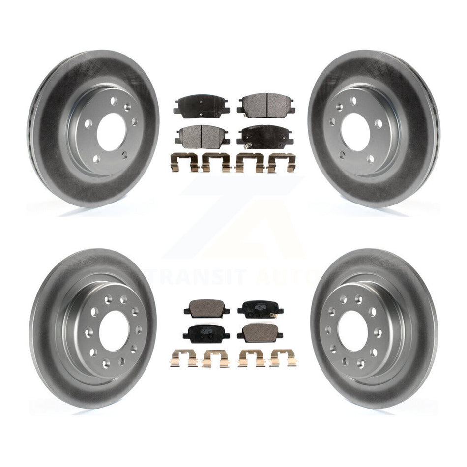 Front Rear Coated Disc Brake Rotors And Ceramic Pads Kit For Chevrolet Malibu KGT-102261