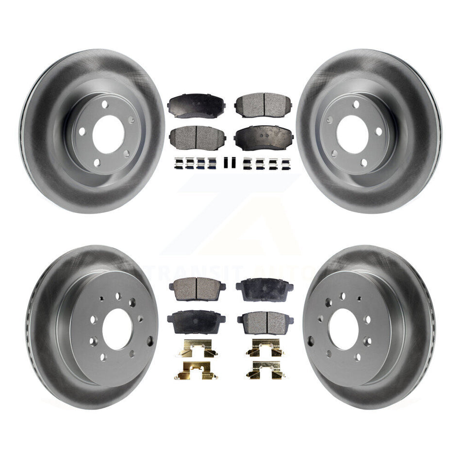 Front Rear Coated Disc Brake Rotors And Ceramic Pads Kit For Ford Edge Lincoln MKX KGT-102263