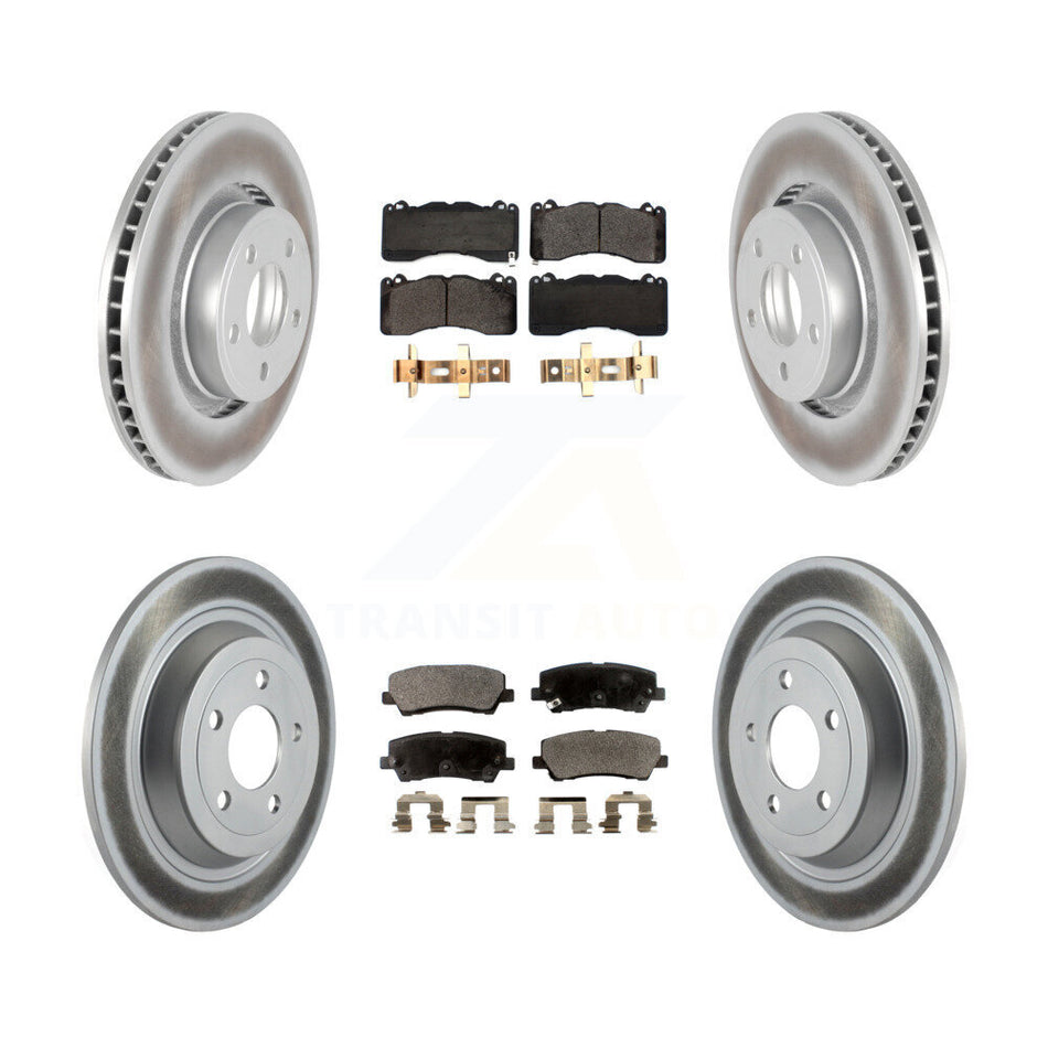 Front Rear Coat Disc Brake Rotor Ceramic Pad Kit For 2015 Ford Mustang With Brembo Brakes KGT-102264
