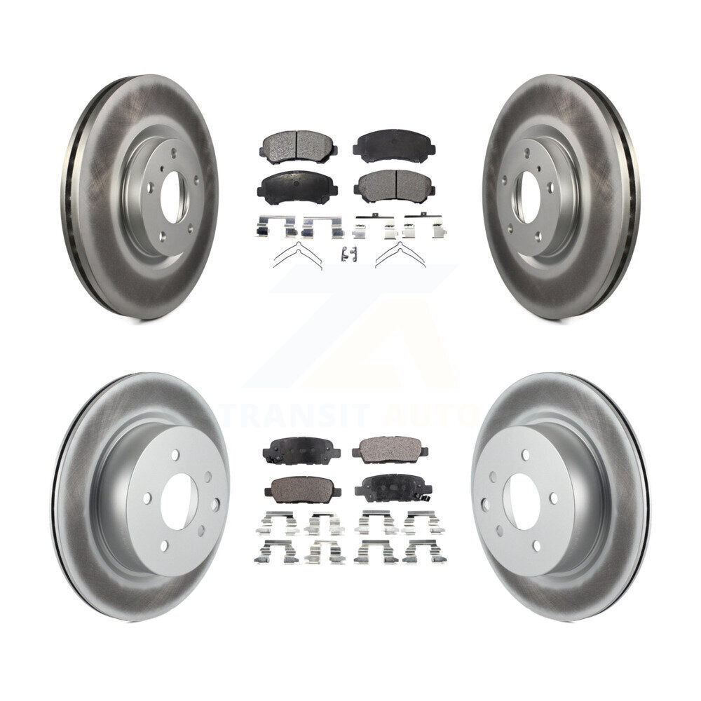 Front Rear Coated Disc Brake Rotors And Ceramic Pads Kit For Nissan Maxima KGT-102266