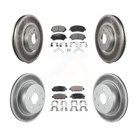 Front Rear Coated Disc Brake Rotors And Ceramic Pads Kit For Nissan Maxima KGT-102266