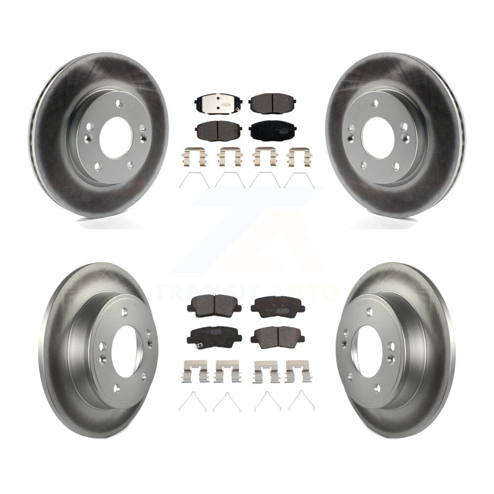 Front Rear Coated Brake Rotors Ceramic Pad Kit For Kia Hyundai Forte Kona Soul Elantra GT KGT-102268