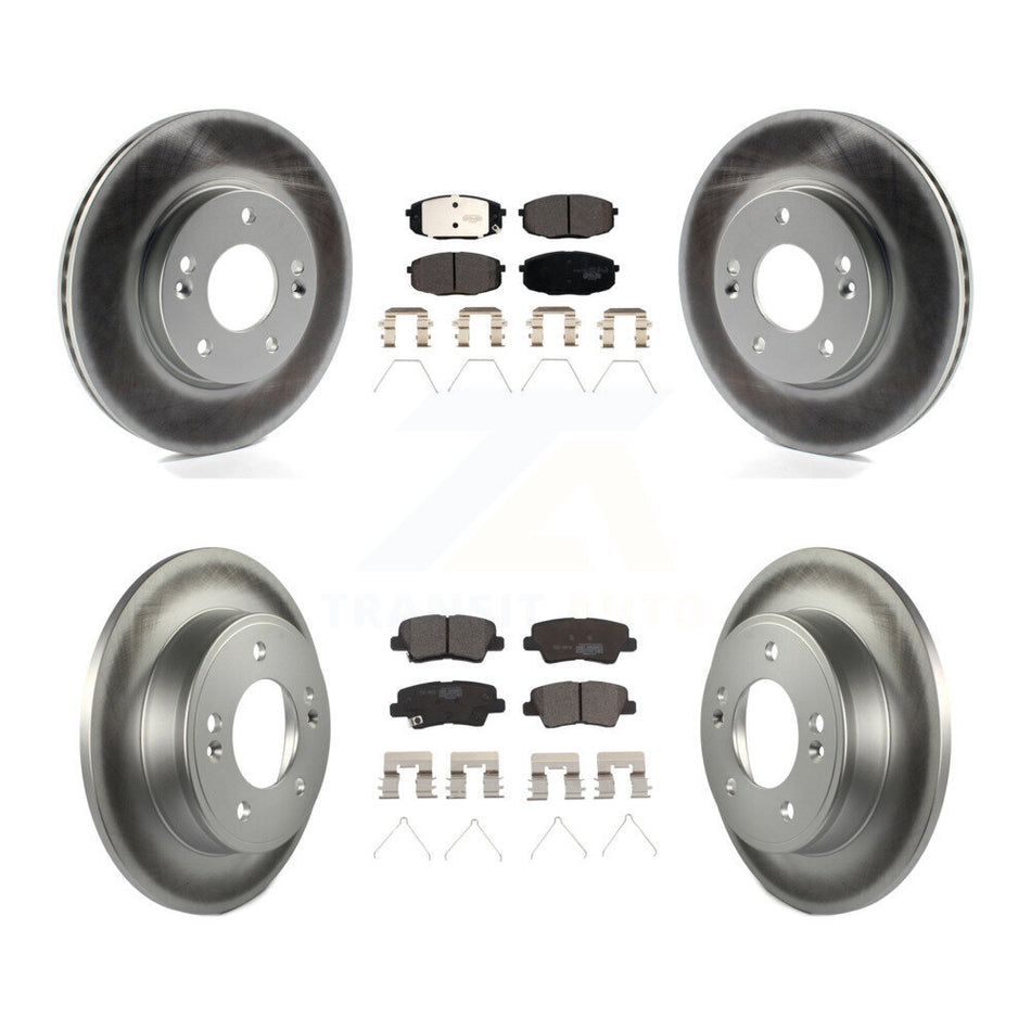 Front Rear Coated Brake Rotors Ceramic Pad Kit For Kia Hyundai Forte Kona Soul Elantra GT KGT-102268