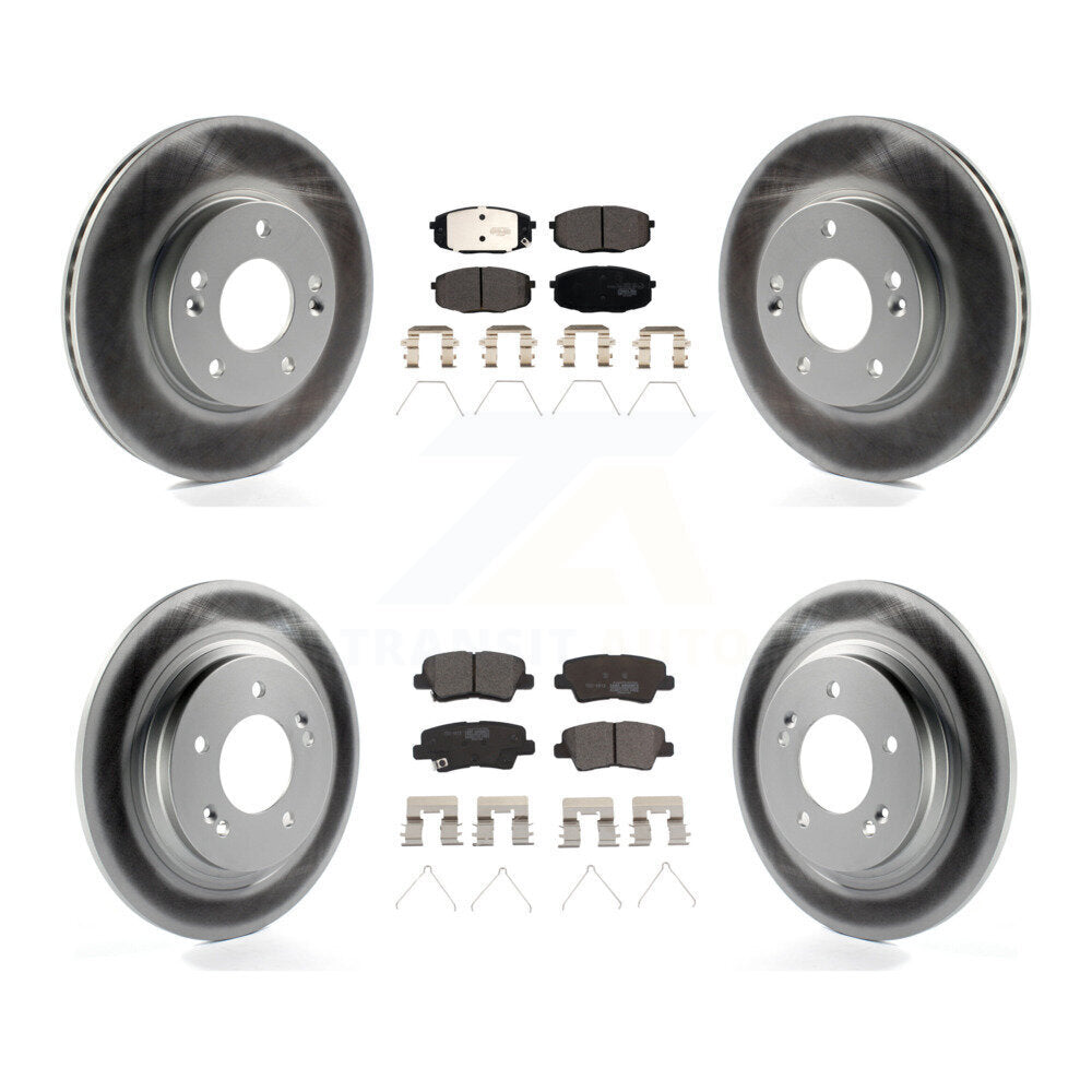 Front Rear Coated Disc Brake Rotors And Ceramic Pad Kit For Kia Forte5 Hyundai Elantra GT KGT-102269