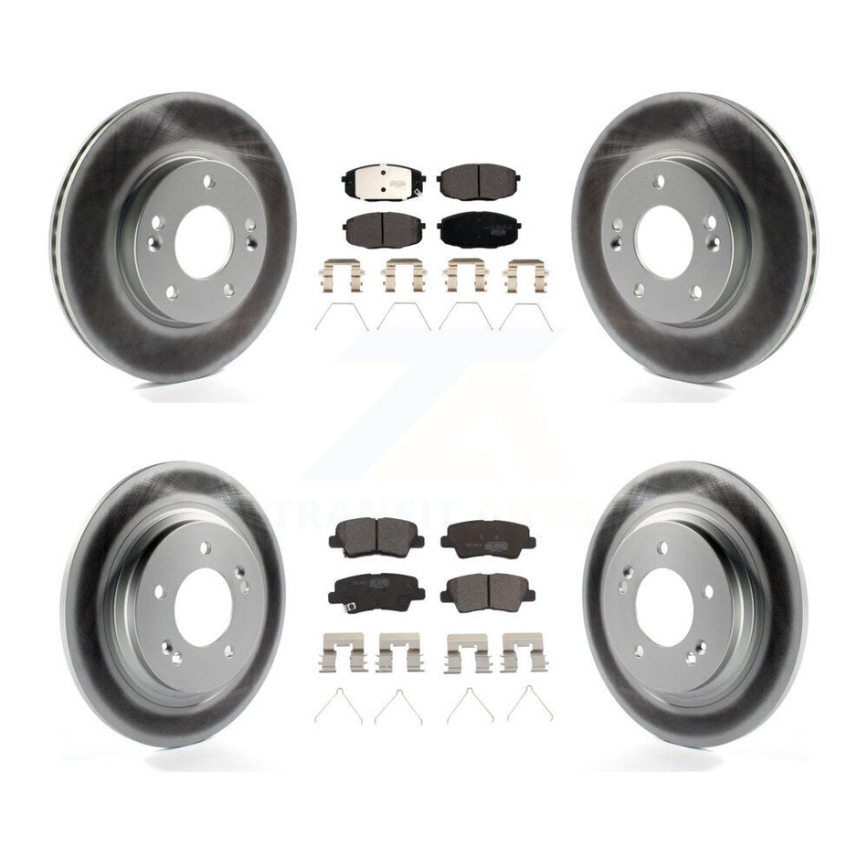 Front Rear Coated Disc Brake Rotors And Ceramic Pad Kit For Kia Forte5 Hyundai Elantra GT KGT-102269
