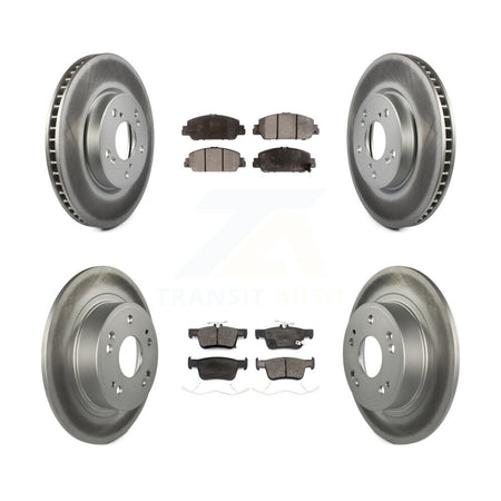 Front Rear Coated Disc Brake Rotors And Ceramic Pads Kit For Honda Accord KGT-102270