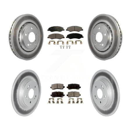 Front Rear Coated Disc Brake Rotors And Ceramic Pads Kit For 2018-2023 Honda Odyssey KGT-102272