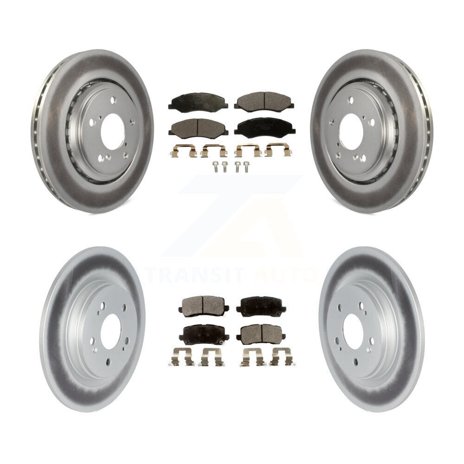 Front Rear Coated Disc Brake Rotors And Ceramic Pads Kit For 2018-2023 Honda Odyssey KGT-102272