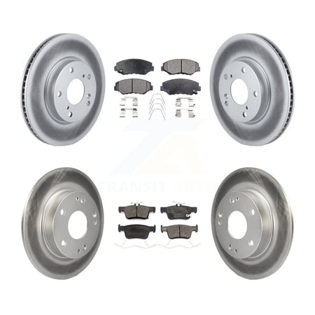 Front Rear Coated Disc Brake Rotors And Ceramic Pads Kit For Honda Civic KGT-102277