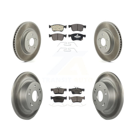 Front Rear Coated Disc Brake Rotors And Ceramic Pads Kit For Honda Accord KGT-102278