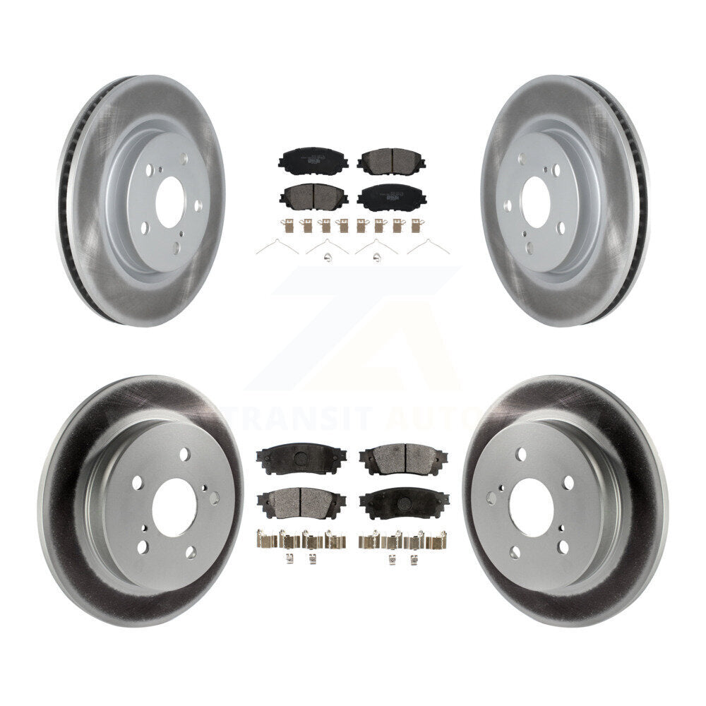 Front Rear Coated Brake Rotor & Ceramic Pad Kit For Toyota RAV4 Camry Corolla Cross Lexus KGT-102279