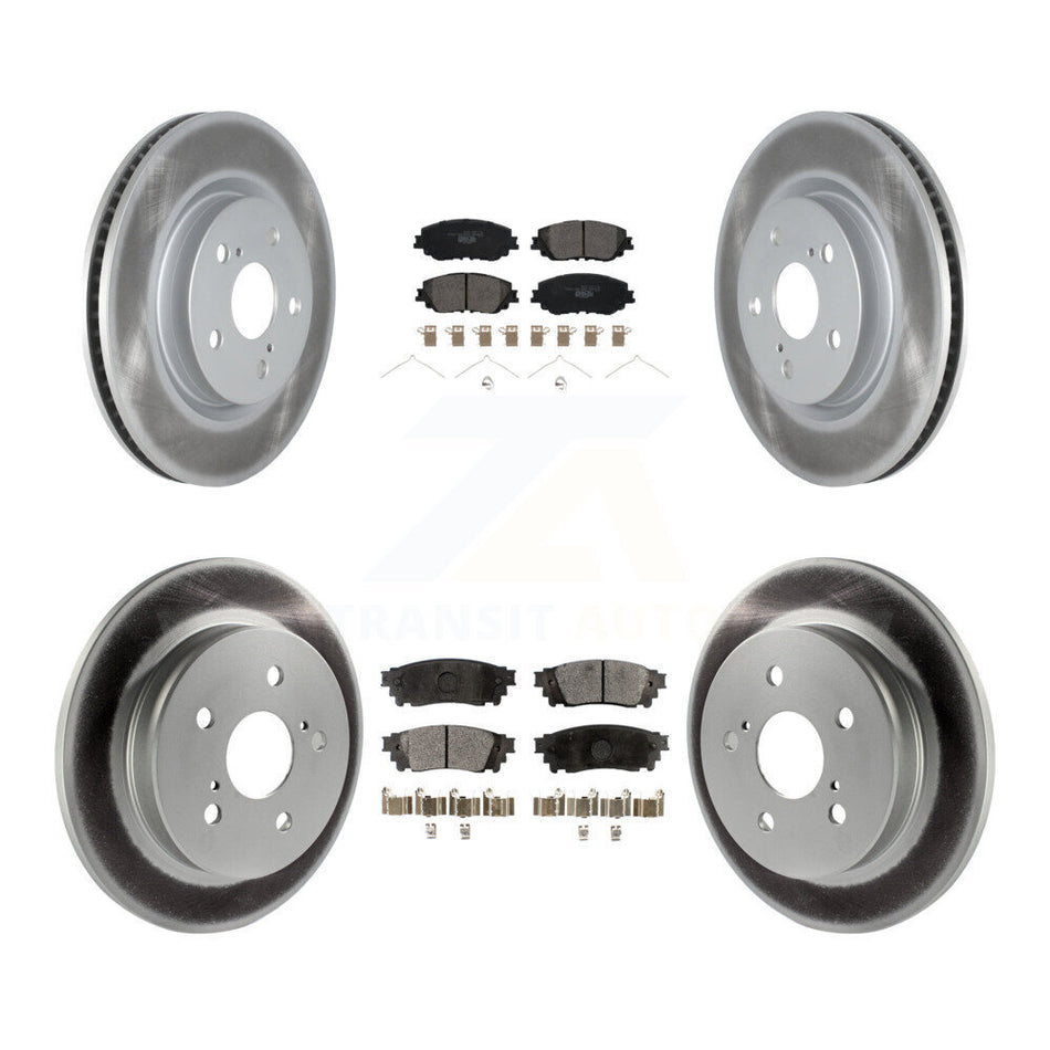 Front Rear Coated Brake Rotor & Ceramic Pad Kit For Toyota RAV4 Camry Corolla Cross Lexus KGT-102279