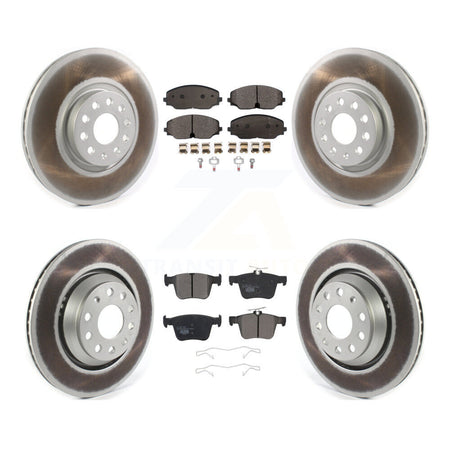 Front Rear Coated Disc Brake Rotors And Ceramic Pads Kit For Volkswagen Atlas Cross Sport KGT-102281