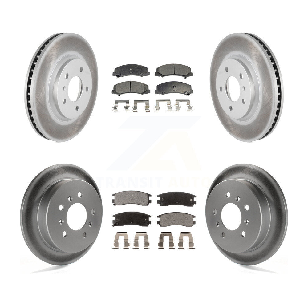 Front Rear Coated Disc Brake Rotors And Ceramic Pads Kit For Chevrolet Impala Monte Carlo KGT-102313