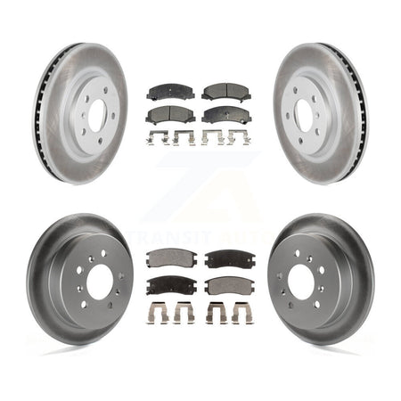 Front Rear Coated Disc Brake Rotors And Ceramic Pads Kit For Chevrolet Impala Monte Carlo KGT-102313