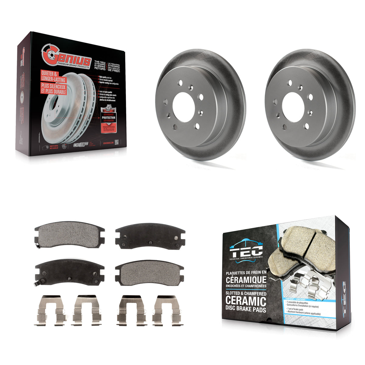 Rear Coat Brake Rotor Ceramic Pad Kit For Chevrolet Impala Buick Pontiac Grand Am Century KGT-102317